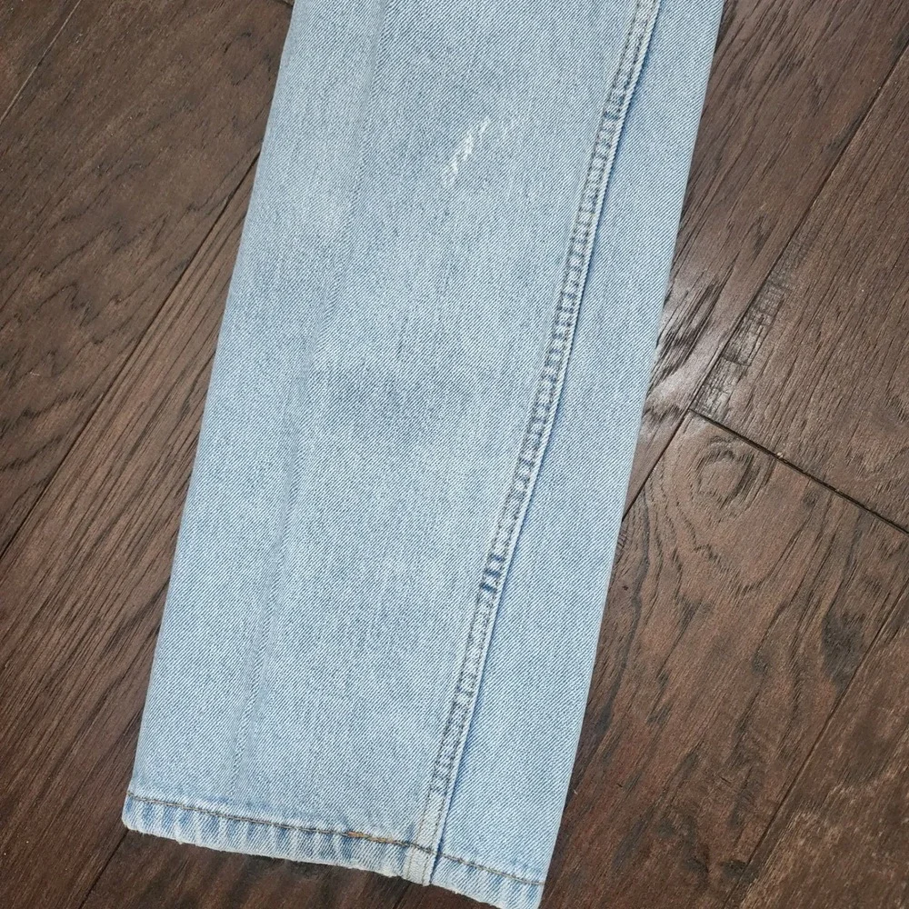 Levis 505 Straight Fit Mens Jeans Light Wash Denim Blue 33x32 Cotton Classic
